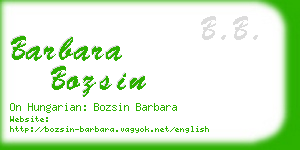 barbara bozsin business card